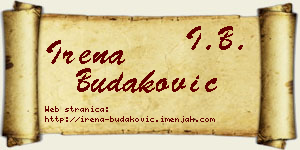 Irena Budaković vizit kartica